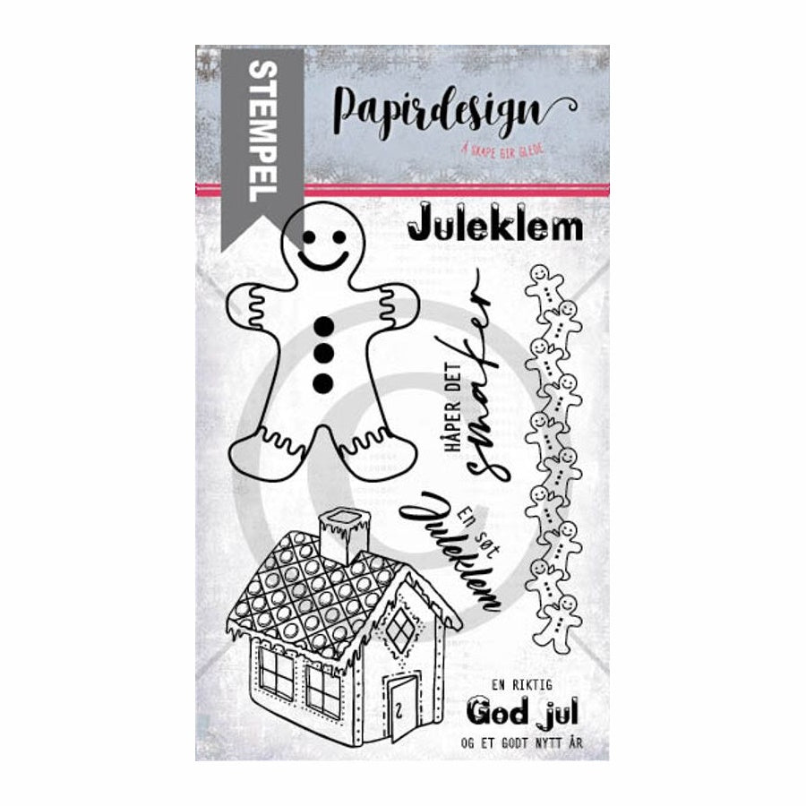 Papirdesign - Clearstamps - Pepperkakehus
