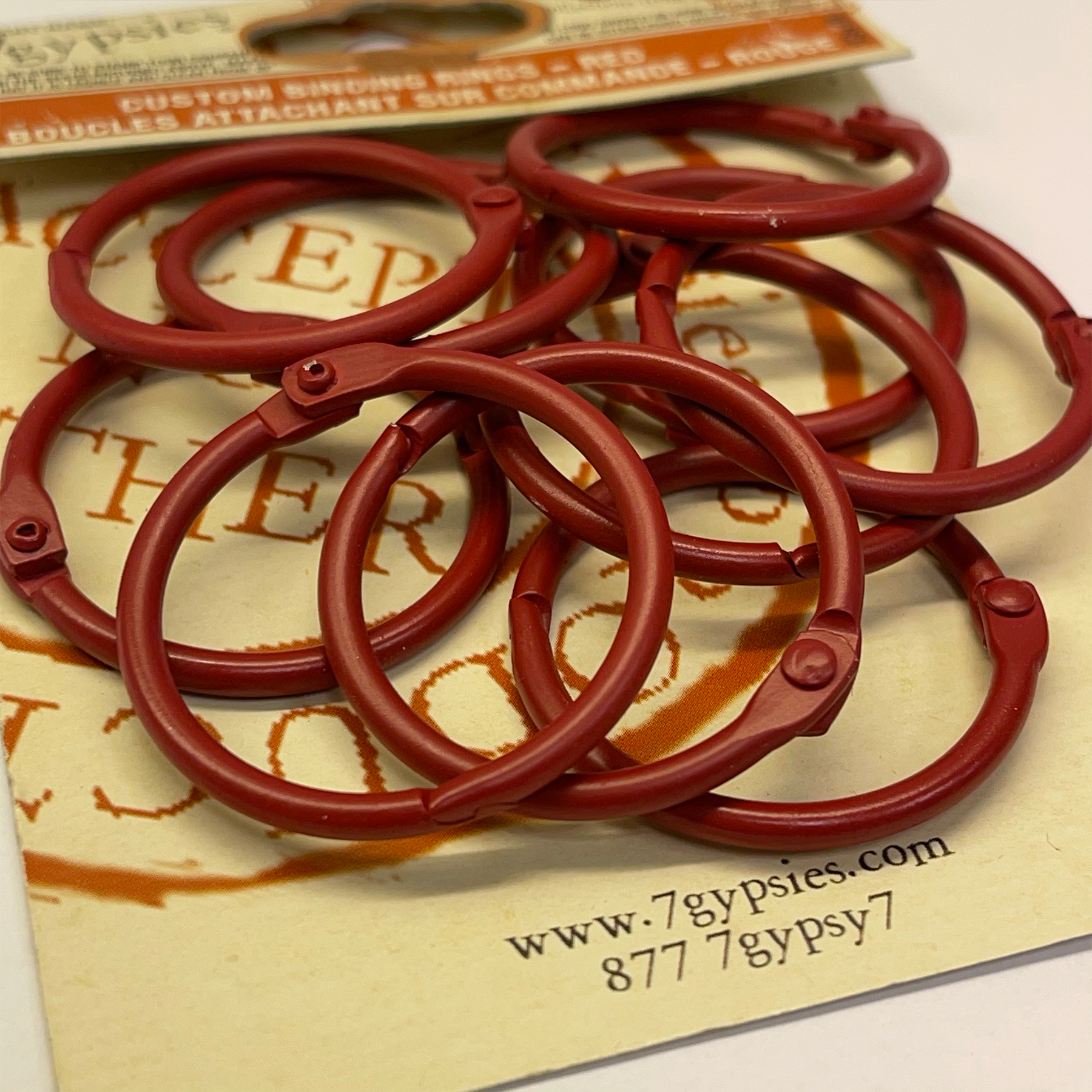7 Gypsies Custom Binding Rings Red