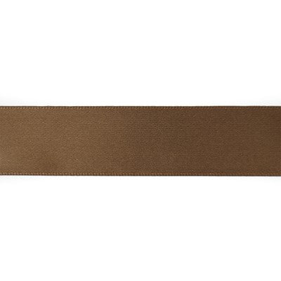Kort & Godt - Silkebånd - Brun - 25mm - Metervis