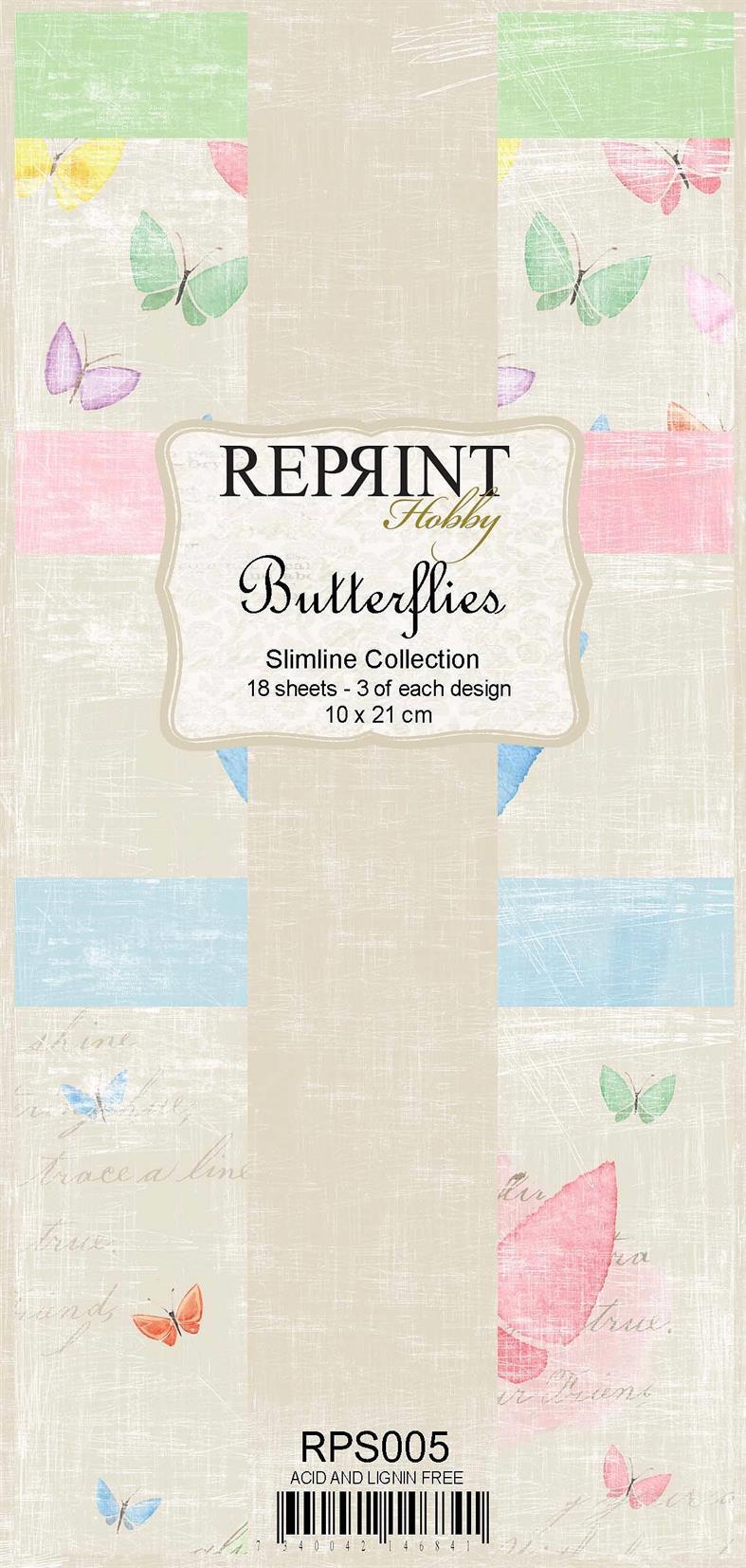Reprint - Slimline Paper Collection  - Butterflies