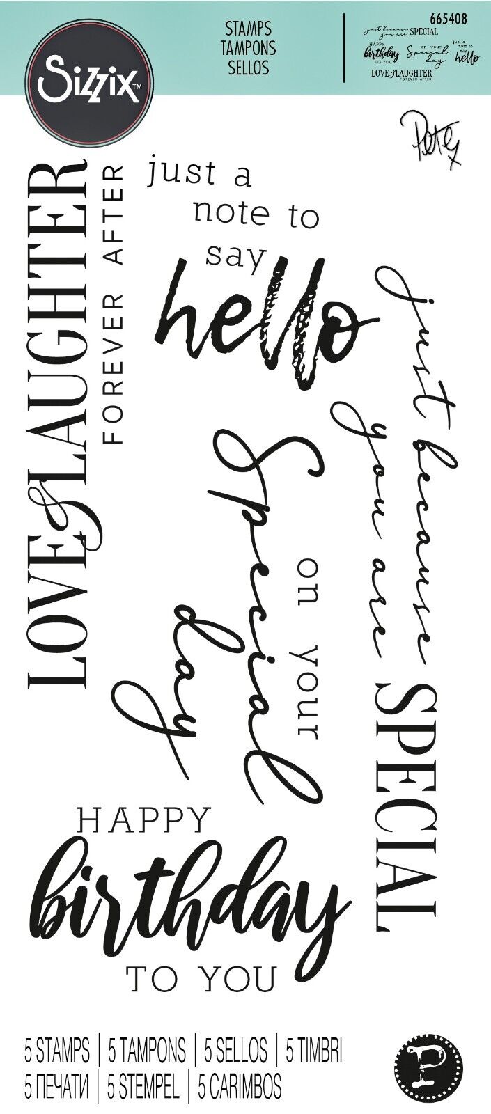 Sizzix - Pete Huges - Clear Stamp - Sunnyside 6