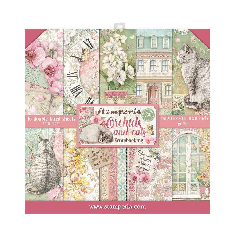 Stamperia  - Orchids and Cats - Paper Pad   8 x 8"