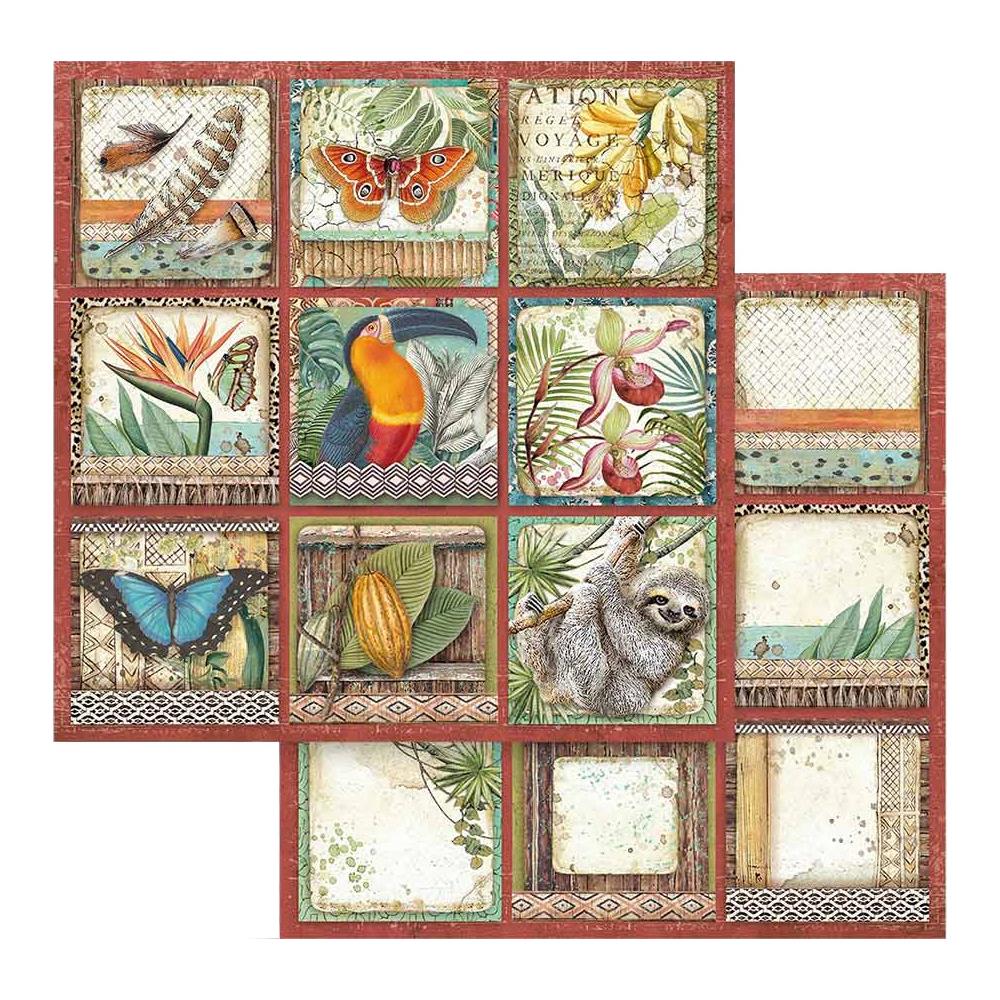 Stamperia - Amazonia - Square Tags -    12 x 12"