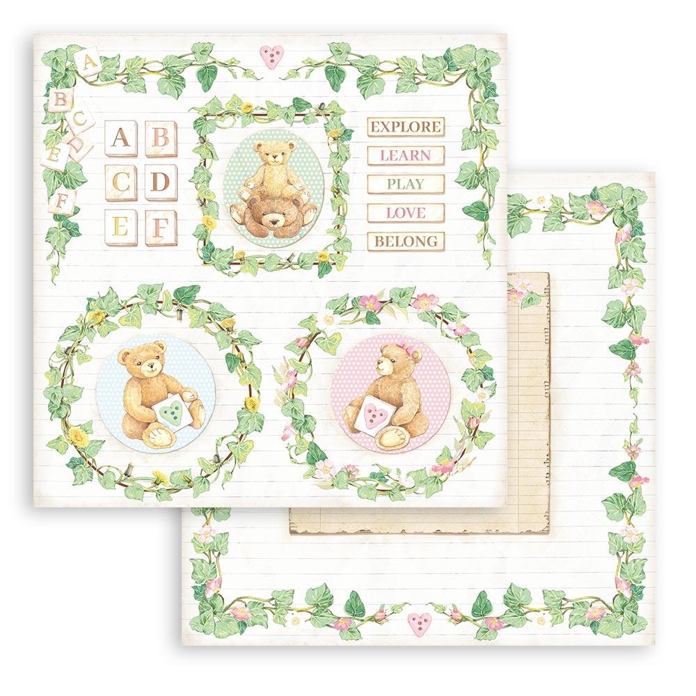 Stamperia - DayDream - Bear and Garlands - 12 x 12"