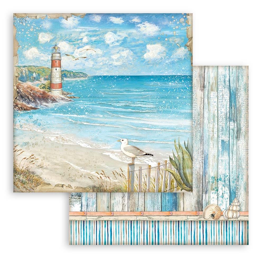 Stamperia  - Blue Dreams - Lighthouse  paper  -   12 x 12"