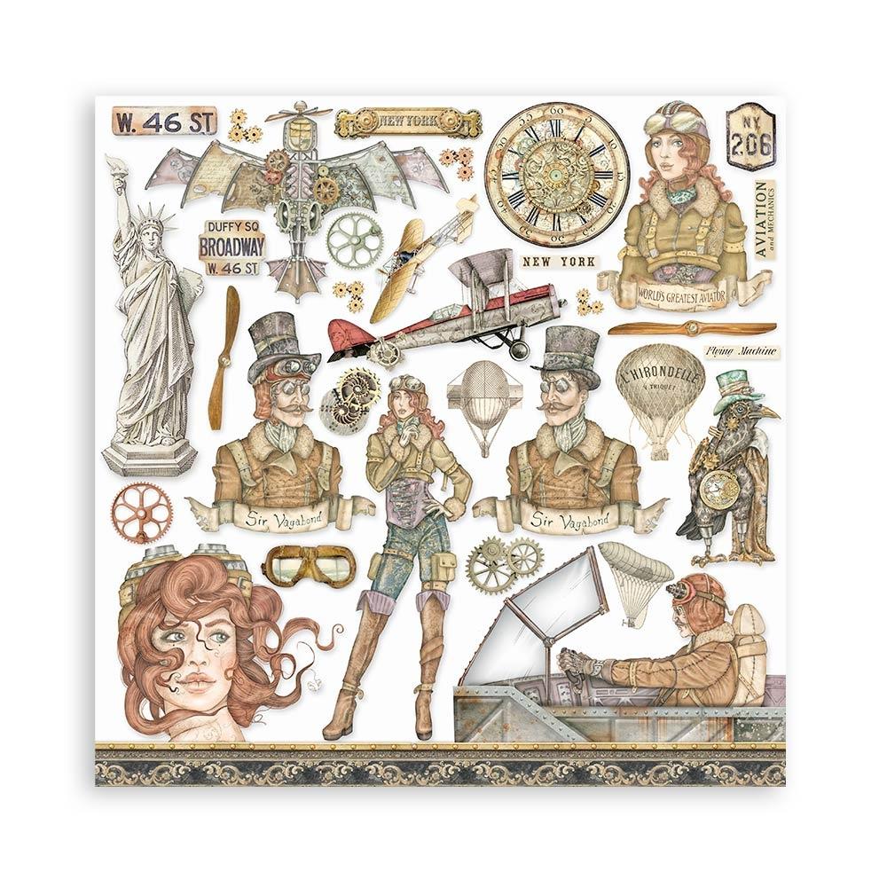 Stamperia - Sir Vagabond Aviator  - Paper Pack - 12" x 12"