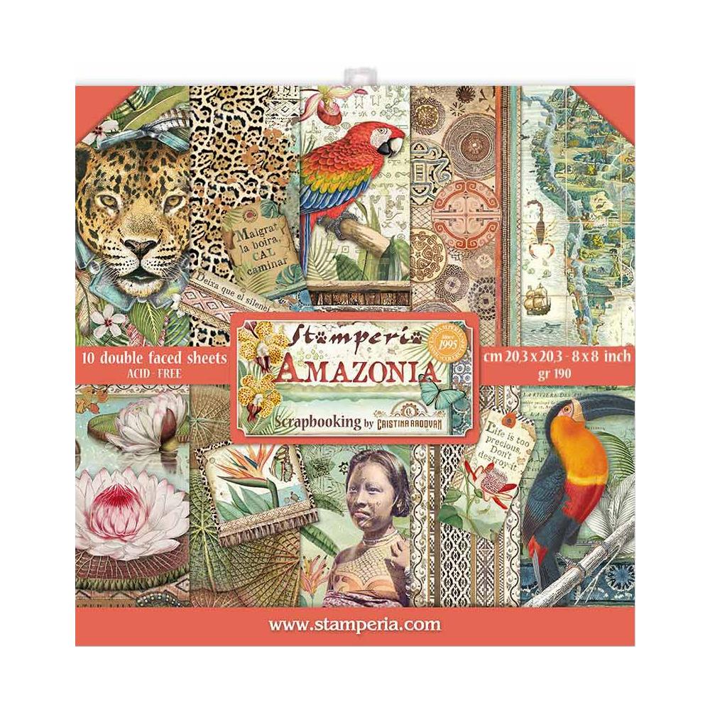 Stamperia - Amazonia - Paper Pack - 10 pk -    8 x 8"