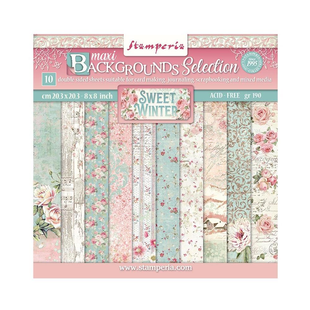 Stamperia - Sweet Winter -   Background Selection - Paper Pad - 8 x 8"
