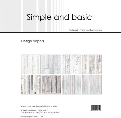 Simple and Basic - White Wood - Paper Pack 12 x 12"