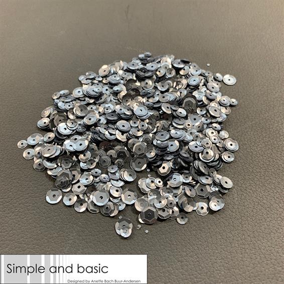 Simple & Basic - Sequins - Paljetter - Gunmetal