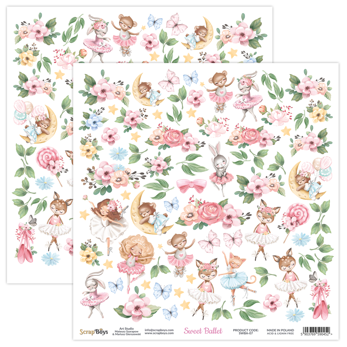 Scrapboys - Sweet Ballet - Die cuts - 12x12"