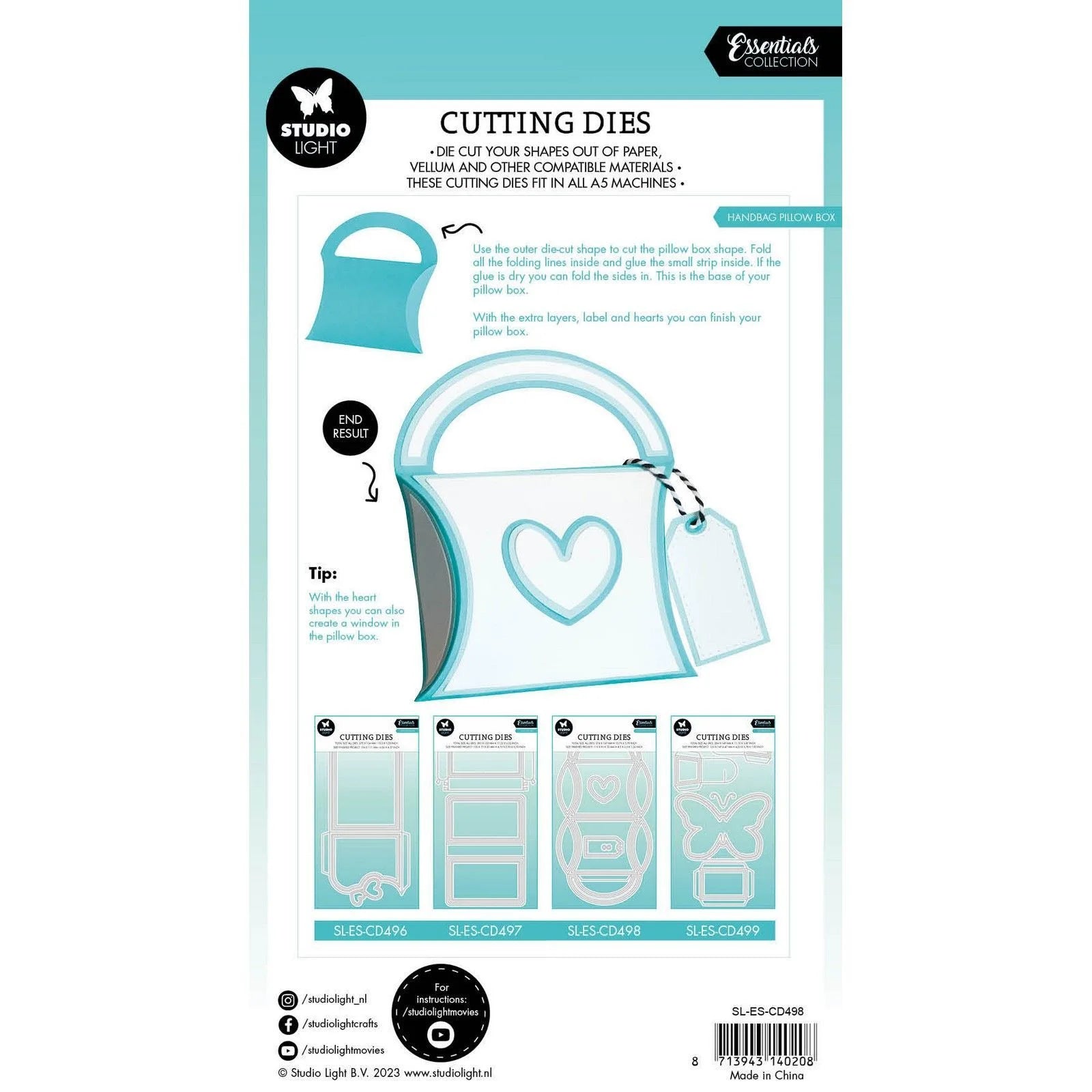 Studiolight - Dies - Essentials - Handbag Pillow Box