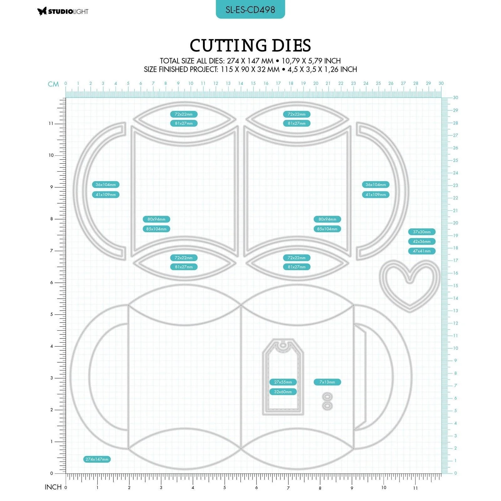 Studiolight - Dies - Essentials - Handbag Pillow Box