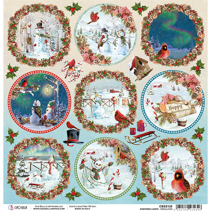 Ciao Bella - Northern Lights - Medallions 12 x 12"