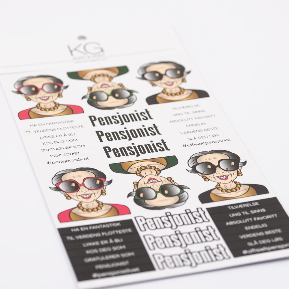 Kort & Godt - Klistremerke - Pensjonist Dame