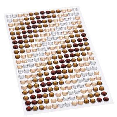 Kort & Godt - Stickers Bling - 6 mm - Mørk brun/brun/lysbrun/klar