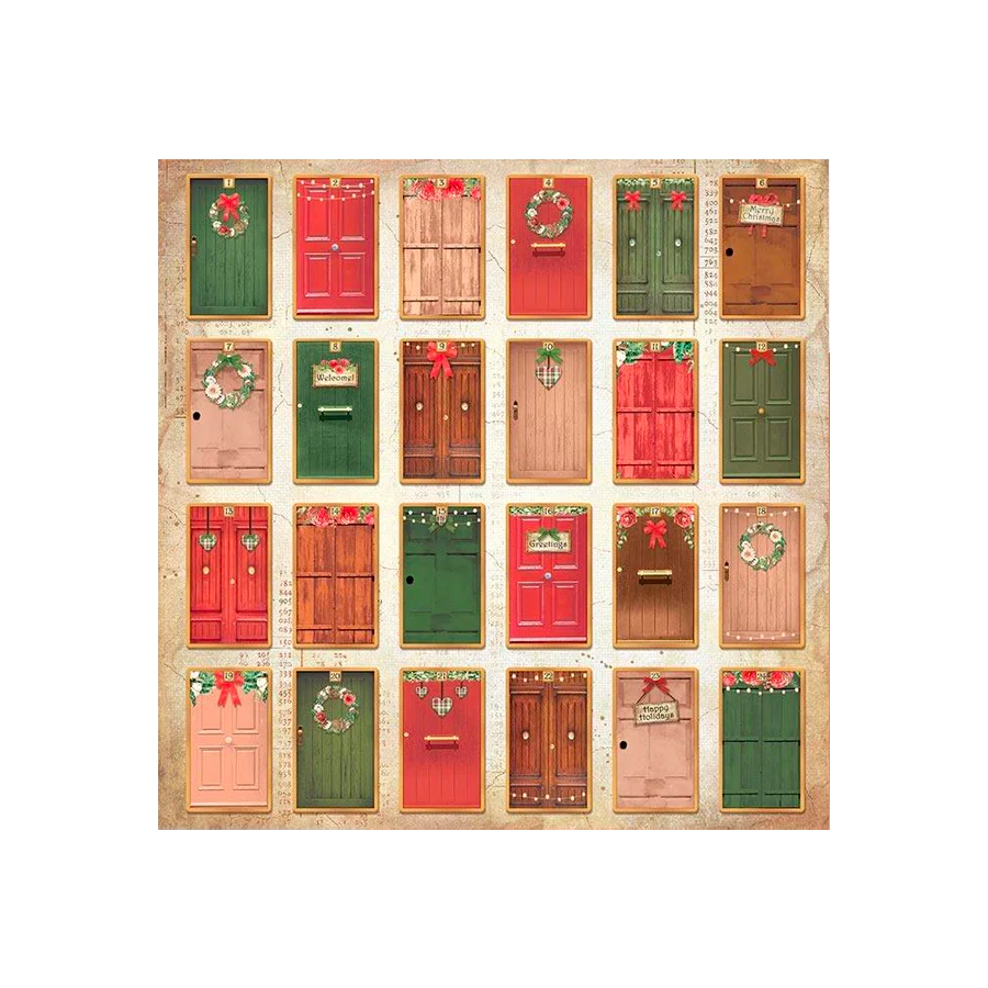 Stamperia  - Home for the Holidays - Advent Calendar  -   12 x 12"
