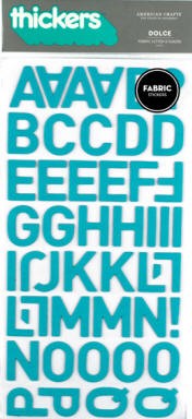 Thickers - Dolce  - AQUA   Fabric Letter Stickers