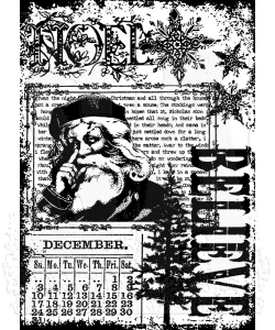 Tim Holtz Collection - Wood mount stamp -  Component Noel Believe