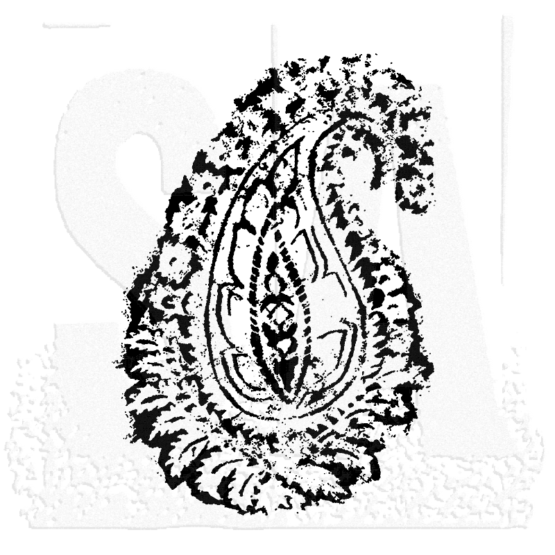 Tim Holtz - Wood Mounted Stamp - Chunky Paisley