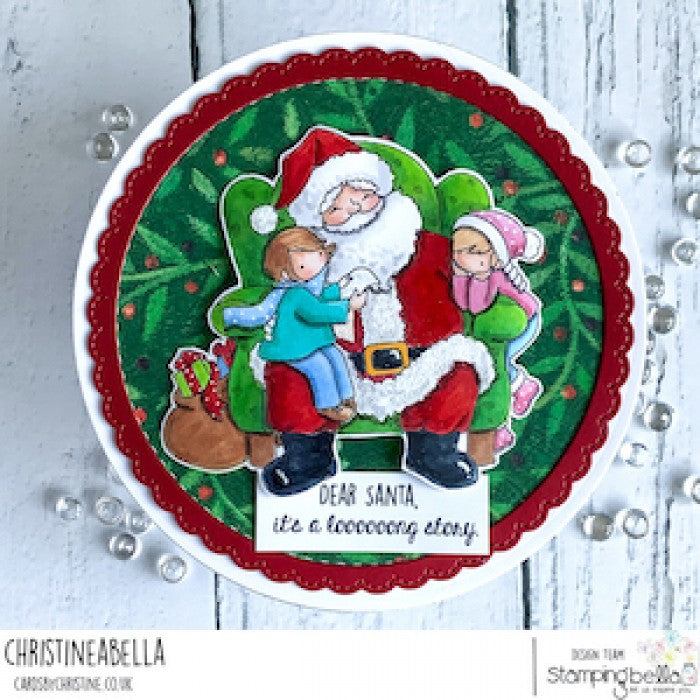 Stamping Bella - Cling Mounted Stamp - Tiny townies on Santas Lap