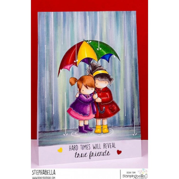 Stamping Bella - Cling Mounted Stamp - Tiny townie under an umbrella