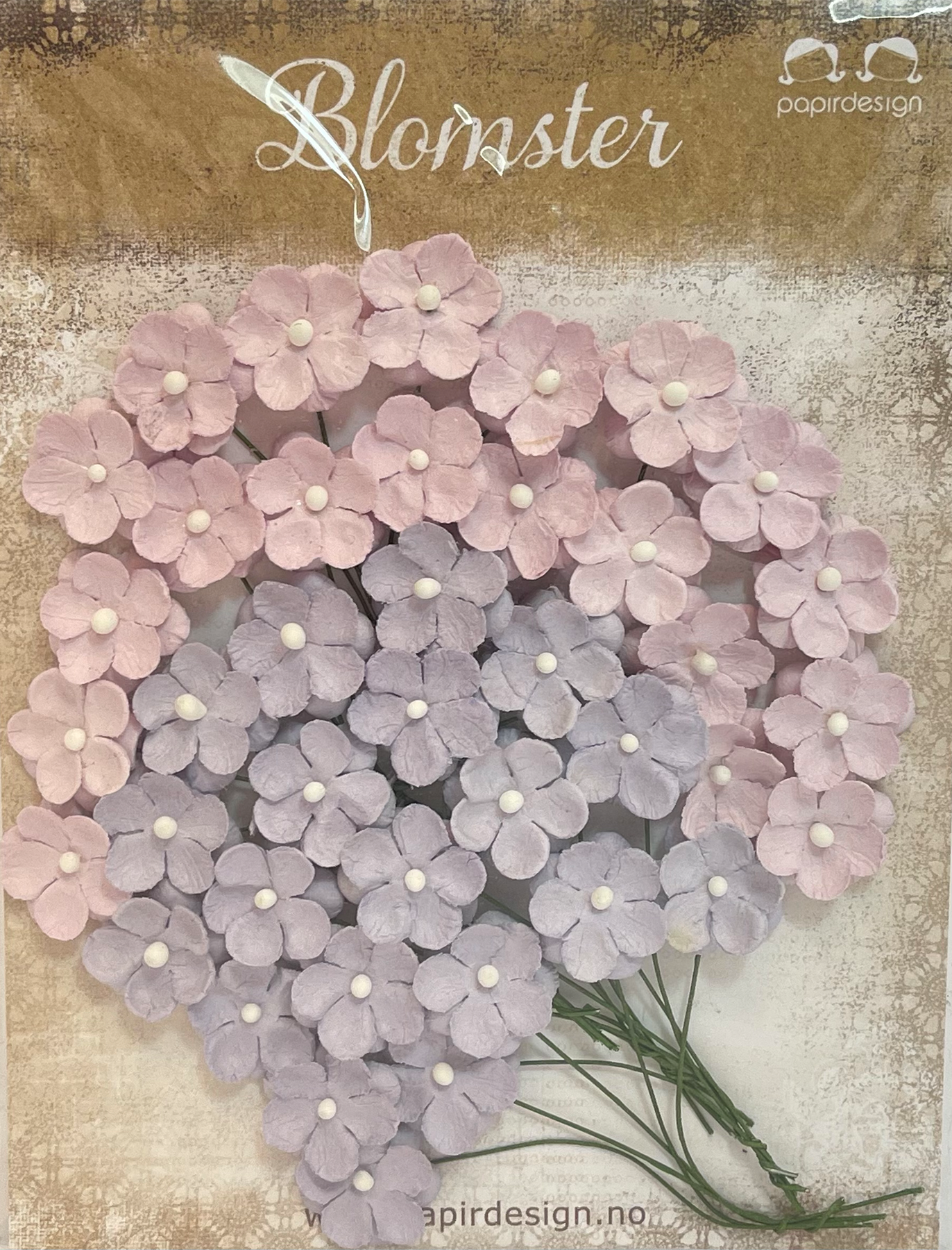 papirdesign søte blomster vintage lilla 
