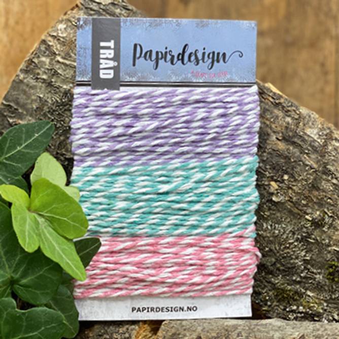 Papirdesign - Hyssing 10  - lilla, turkis, rosa