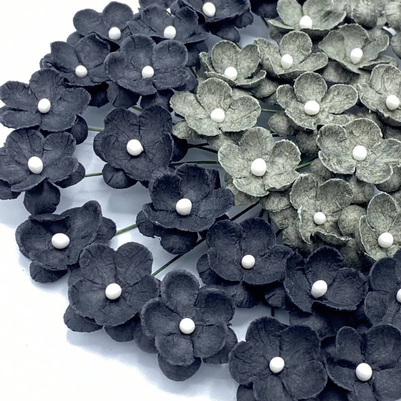 Papirdesign - Søte Blomster - Grå/Sort