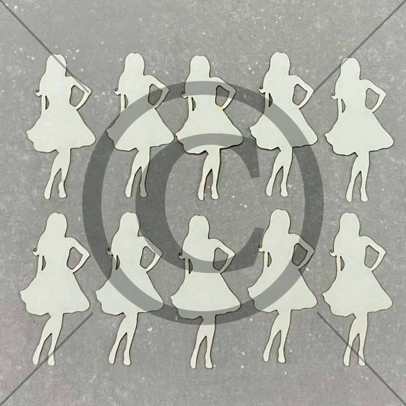 Papirdesign - Diecuts/Utklipp - Dame, krem