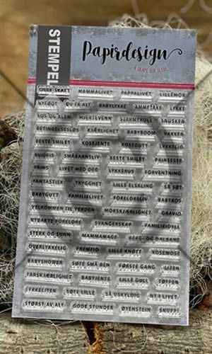 Papirdesign - Clearstamps - Ord om baby