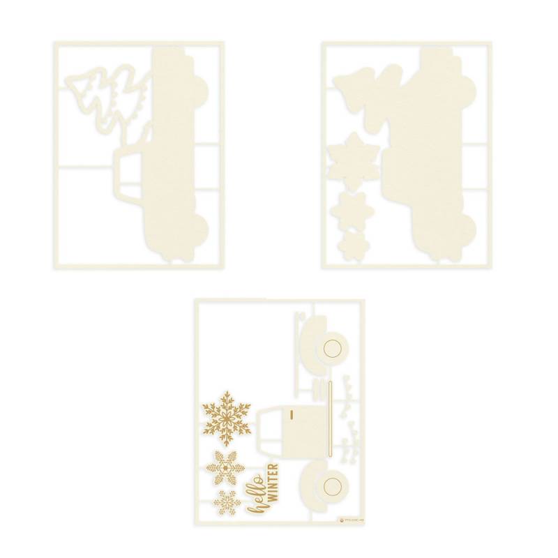 P13 - Light Chipboard Deco Base - Christmas Charm 06 -  6 x 8"
