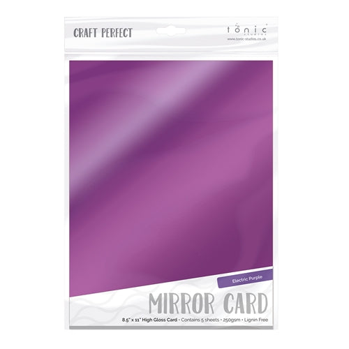 Tonic Studios - Craft Perfect Cardstock - Chrome Silver 5 sheets Mirror  High Gloss 8.5x11