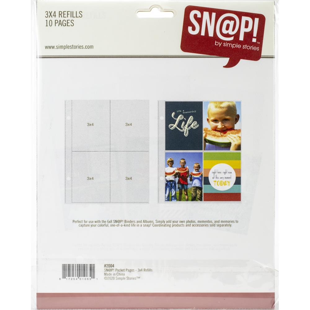 Simple Stories - Snap Pocket Protectors 3x4"
