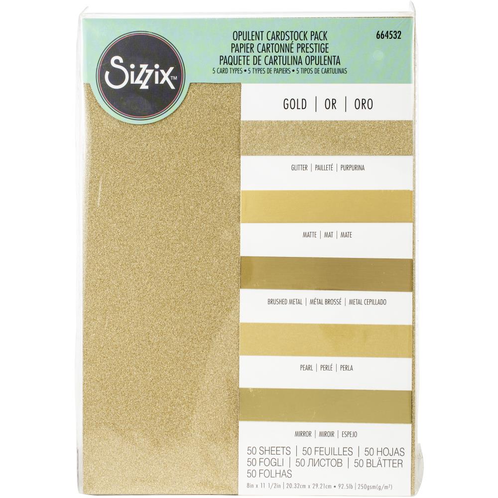 Sizzix - Opulent Cardstock Pad -  Gold - 50 pack