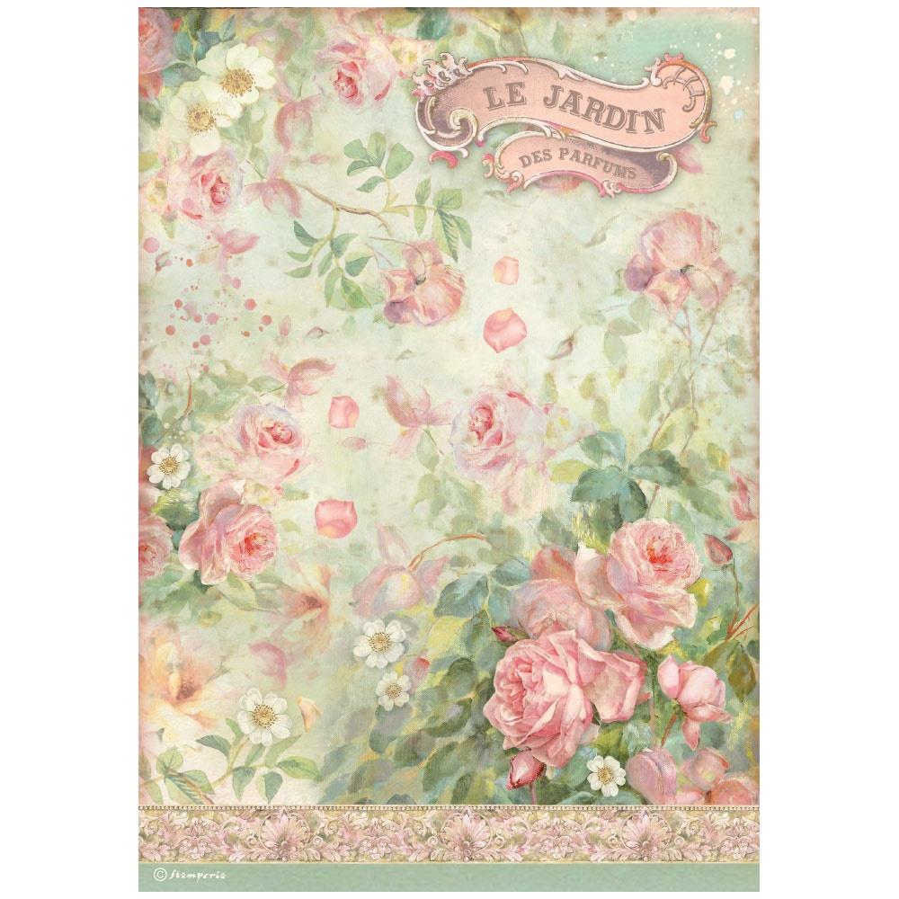 Stamperia - Rose Parfum - Le Jardin des parfumes - Rice Paper  A4