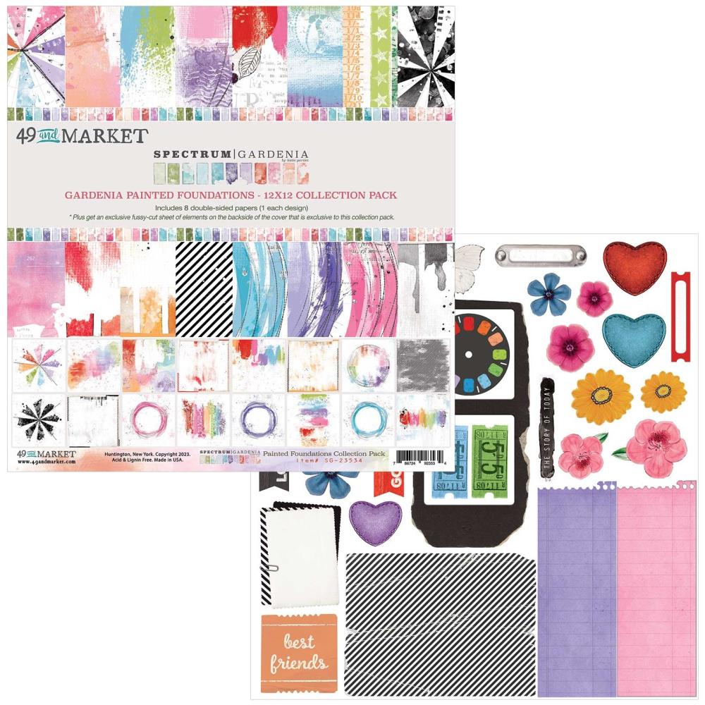 49 and Market - Spectrum Gardenia - Painted Fundations Pack -  12 x 12"