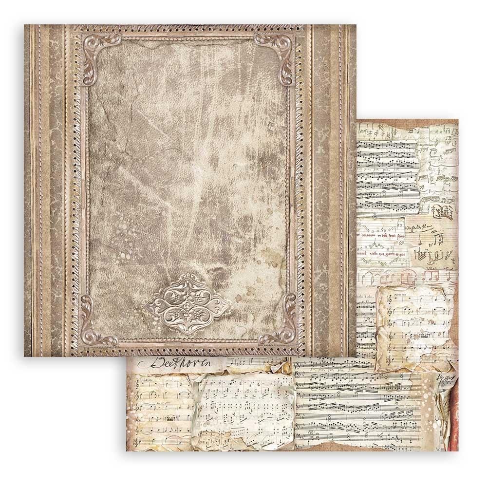 Stamperia - Vintage Library -   Background Selection - Paper Pad - 8 x 8"