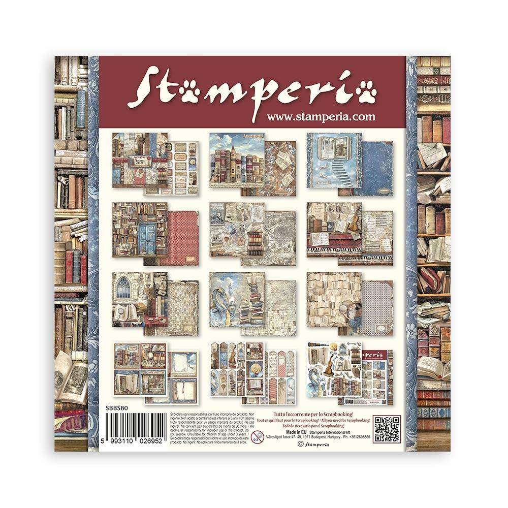Stamperia - Vintage Library  - Paper Pad - 8 x 8"