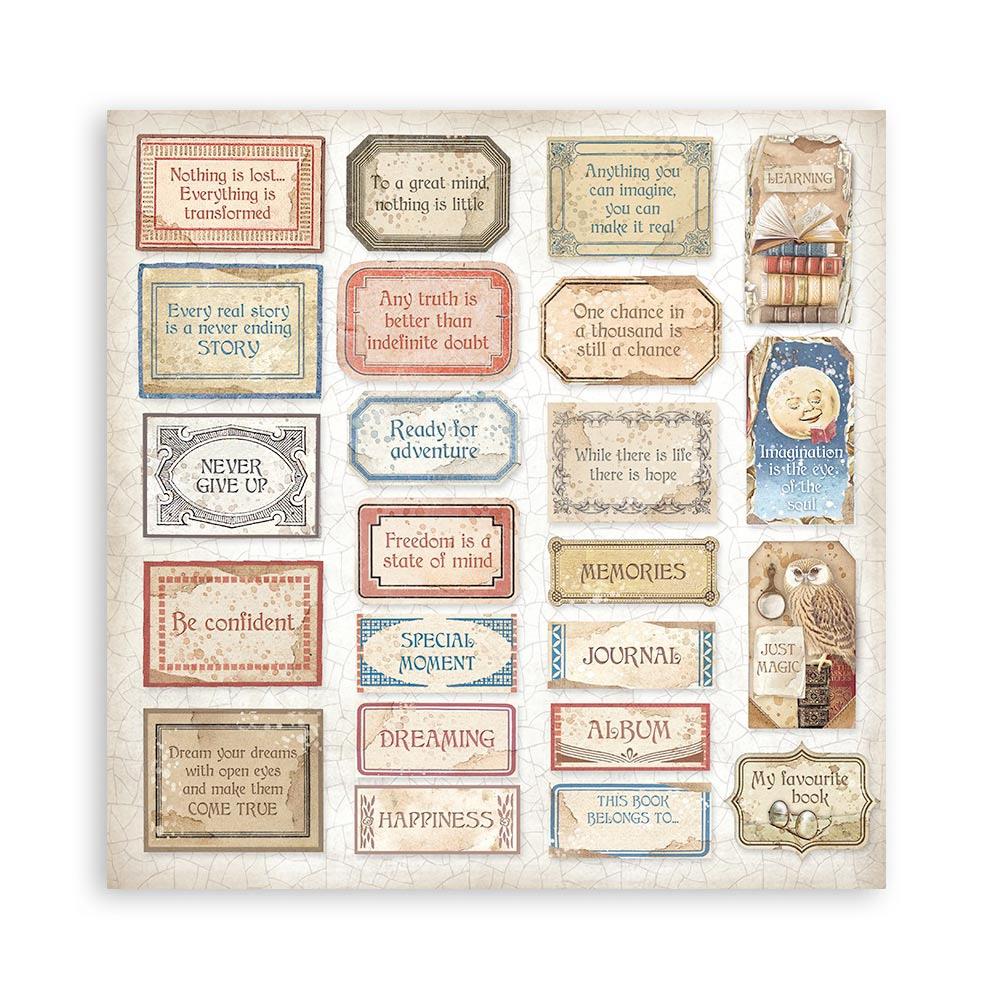Stamperia  - Vintage Library - Paper Pad  10 pk - 12 x 12"