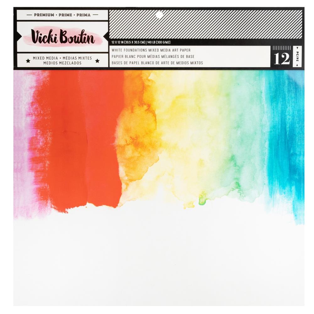 Vicki Boutin - Mixed Media Foundations Paper - Smooth White - 12 x 12"