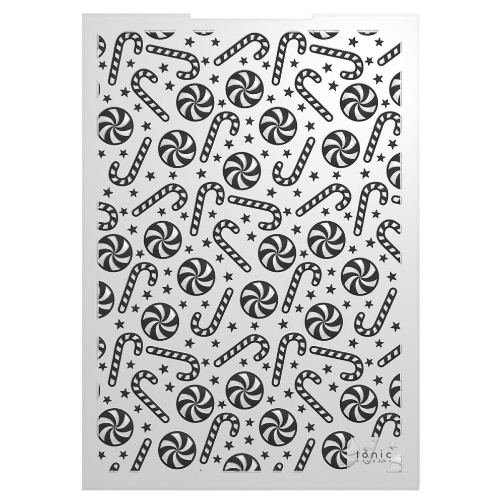 Tonic Studios - Embossing Folder - 3D - A candy cane christmas