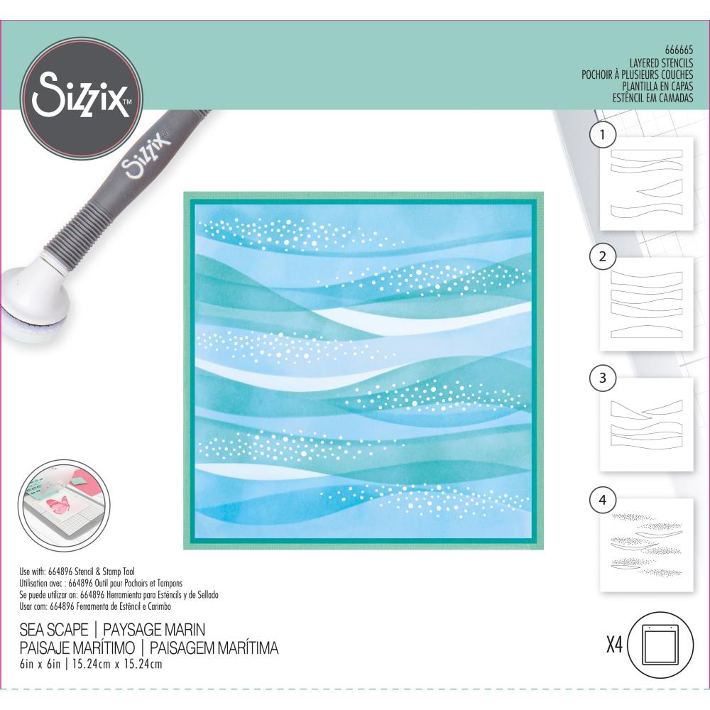 Sizzix - Layered Stencil Set - Sea Scape