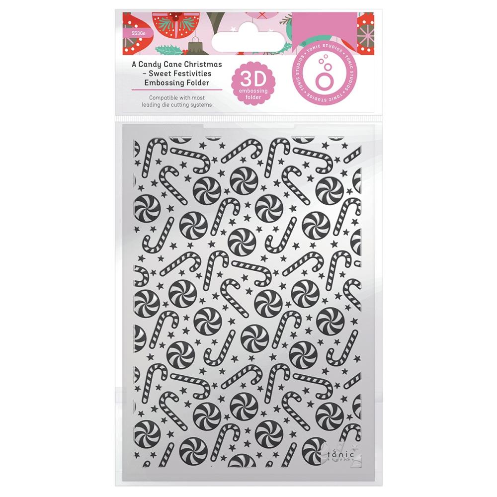 Tonic Studios - Embossing Folder - 3D - A candy cane christmas