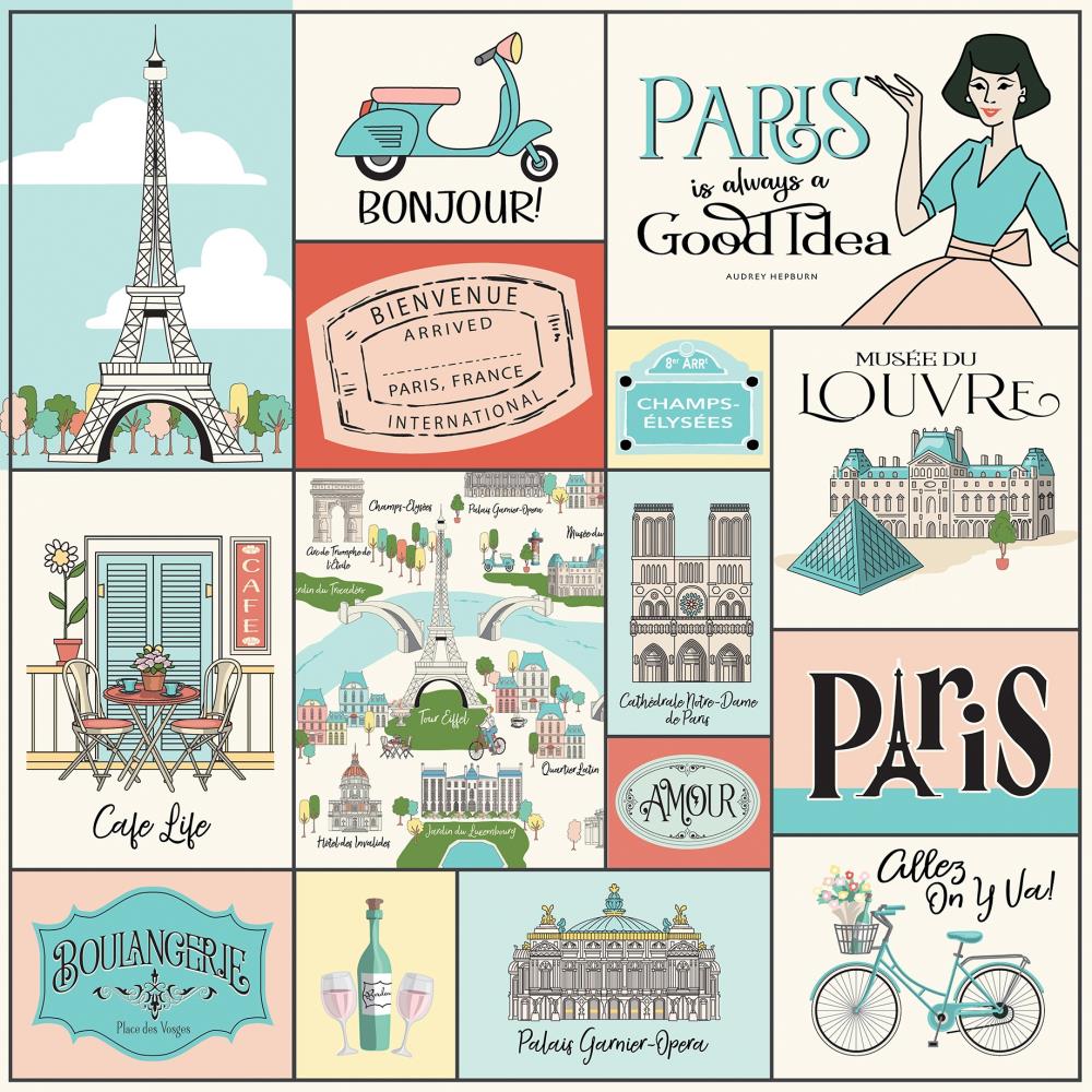 Carta Bella - Paris - Journaling Cards 12x12"