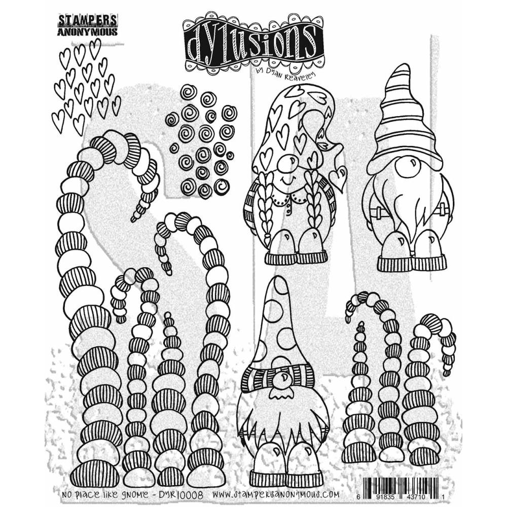 Dylusions - Cling mount stamps - No place like gnome