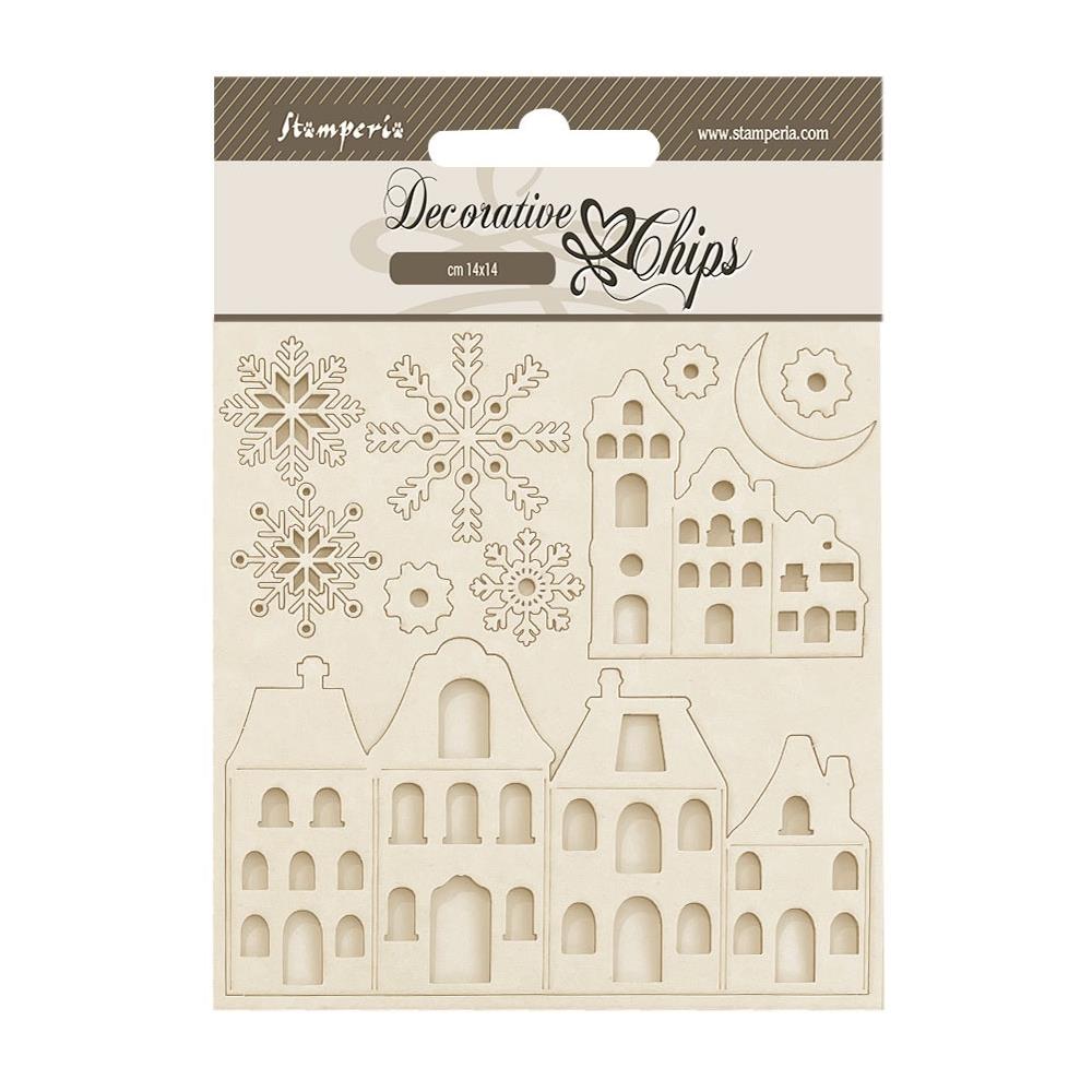 Stamperia - Gear up for christmas - Decorative Chips - Cosy Houses