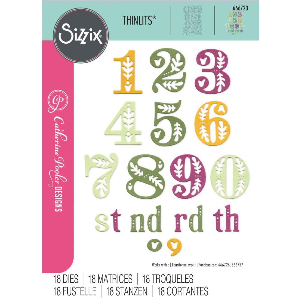 Sizzix - Thinlits - Dies - Folk Numbers