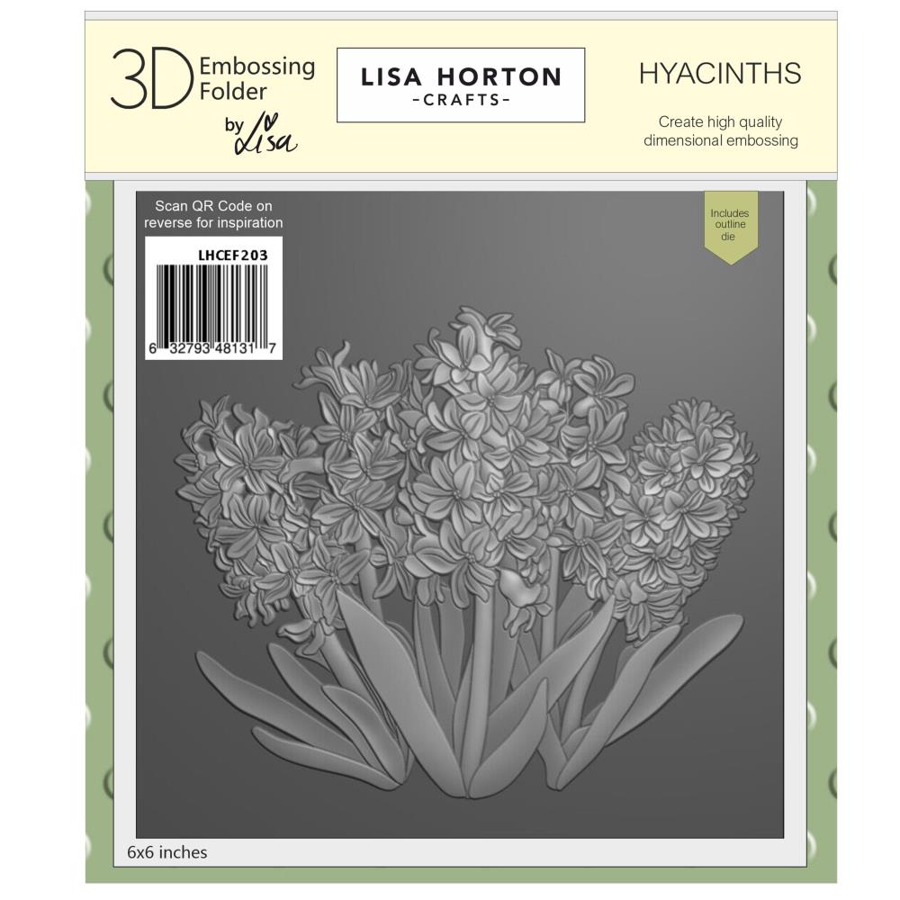 Lisa Horton - Embossing Folder & dies - 3D - Hyacinths - 6 x 6"