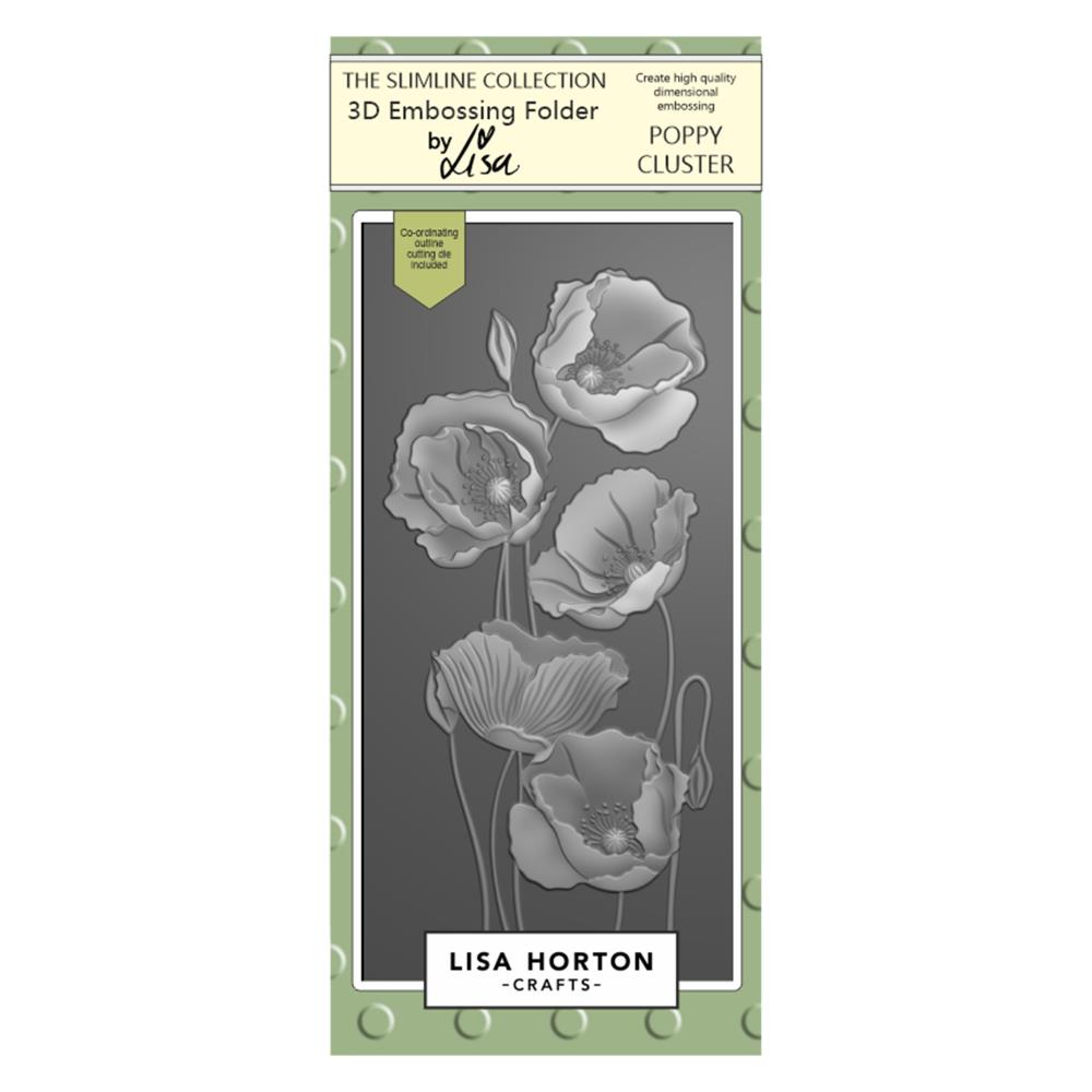 Lisa Horton - Embossing Folder & dies - 3D - Poppy Cluster